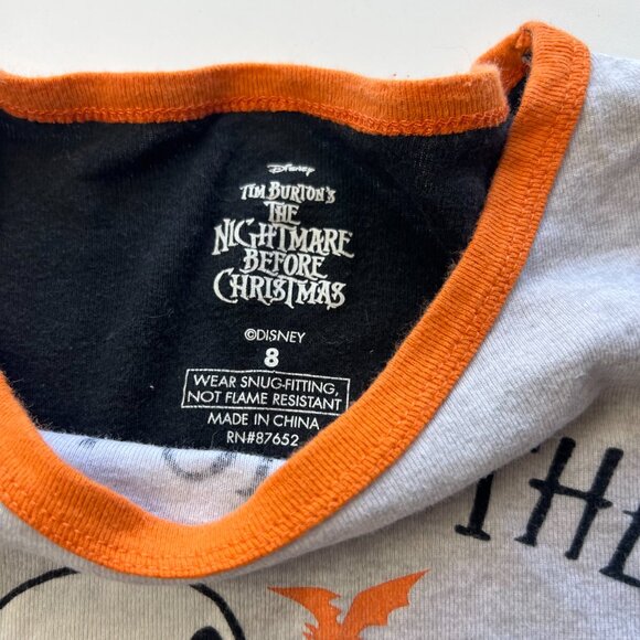 Girls 8 Disney NBC Halloween Pajamas Set Jack & Sally A0004 - Picture 3 of 7